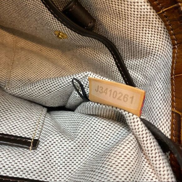 Dooney & Burke Logo Lock Hobo Croc Shoulder Bag with Matching Make Up Case - Picture 9 of 14